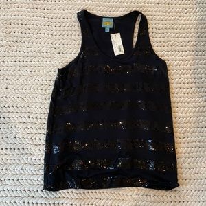 Black sequined top